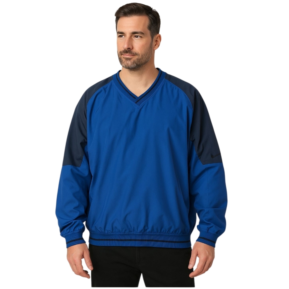 Nike Golf Men’s XXL Blue V-Neck Pullover Windbreaker Jacket